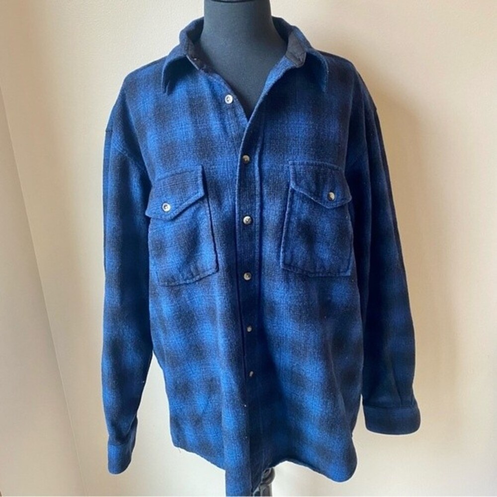 Pendleton Plaid Shirt Wool Shacket Button Down Bl… - image 2